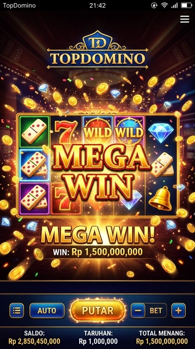 Tampilan sederhana aplikasi topdomino untuk pengguna.